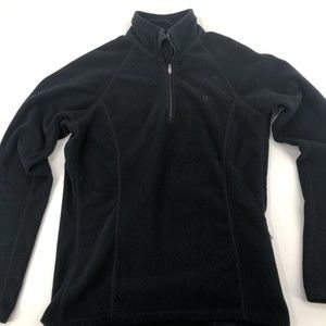 Eastern Mountain Sports Womens Fleece Shirt Medium Black 1/4 Zip Base Layer